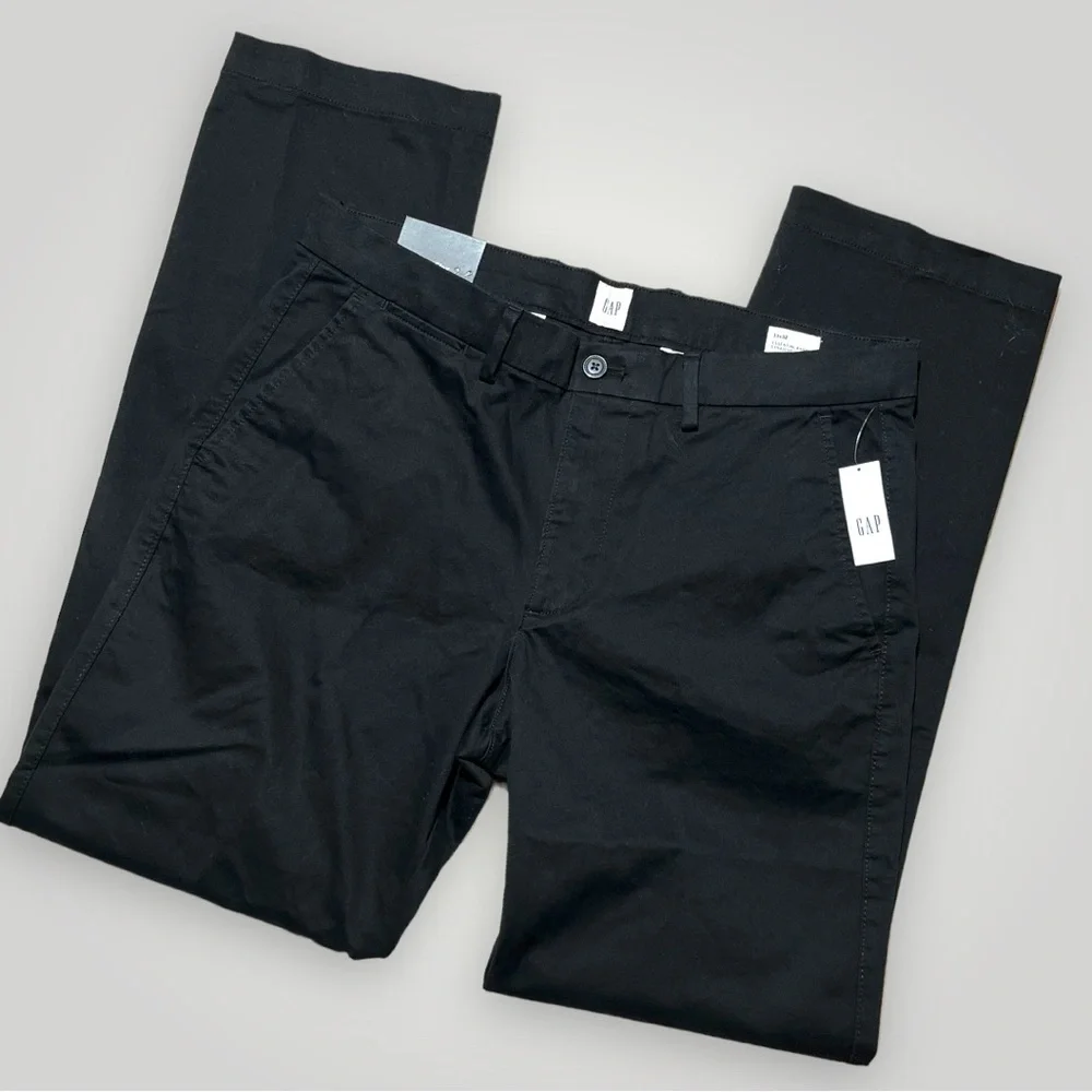 Gap Essential Khaki Straight Leg Black Pants 33”x32” - Picture 5 of 16